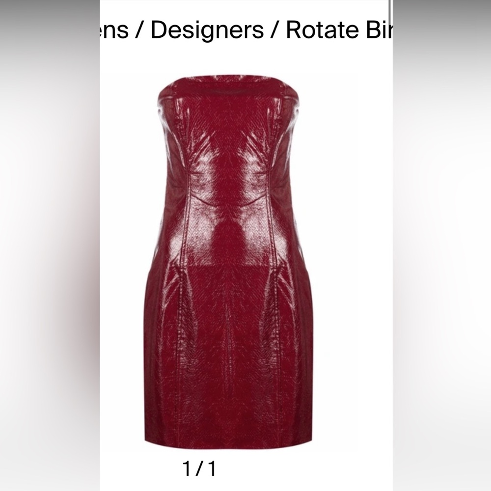 Rotate Birger Christensen Herla strapless burgundy leather dress